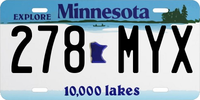 MN license plate 278MYX