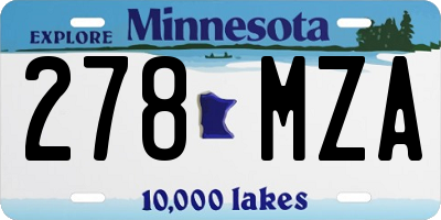 MN license plate 278MZA