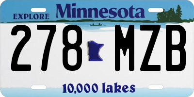 MN license plate 278MZB