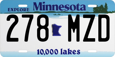 MN license plate 278MZD