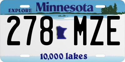 MN license plate 278MZE