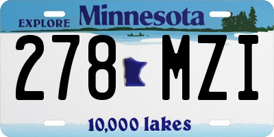 MN license plate 278MZI