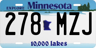 MN license plate 278MZJ