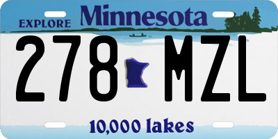 MN license plate 278MZL