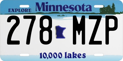 MN license plate 278MZP