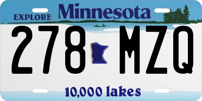 MN license plate 278MZQ