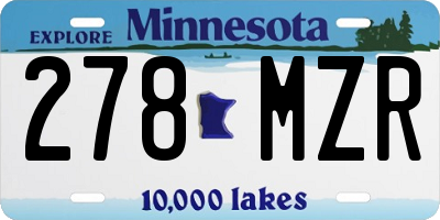 MN license plate 278MZR