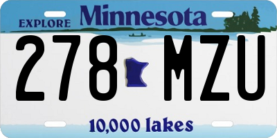 MN license plate 278MZU