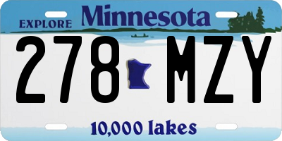 MN license plate 278MZY