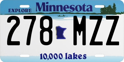 MN license plate 278MZZ