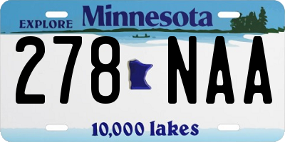 MN license plate 278NAA