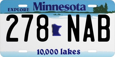 MN license plate 278NAB