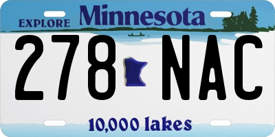 MN license plate 278NAC