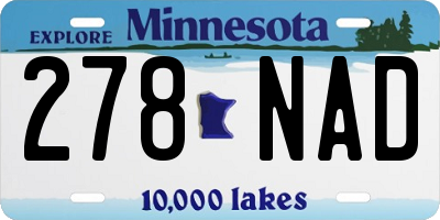 MN license plate 278NAD