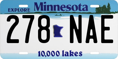 MN license plate 278NAE