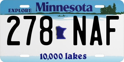 MN license plate 278NAF