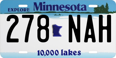 MN license plate 278NAH