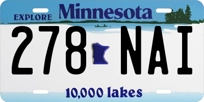 MN license plate 278NAI