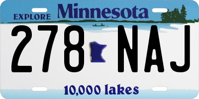 MN license plate 278NAJ