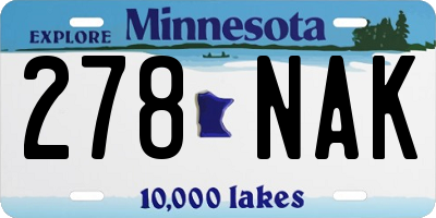 MN license plate 278NAK