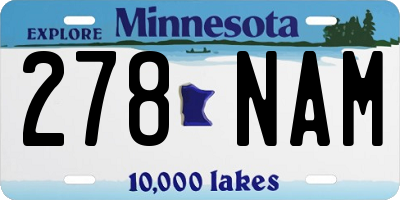 MN license plate 278NAM