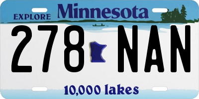 MN license plate 278NAN