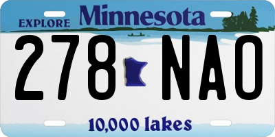 MN license plate 278NAO