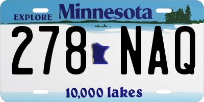 MN license plate 278NAQ
