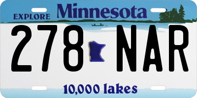 MN license plate 278NAR