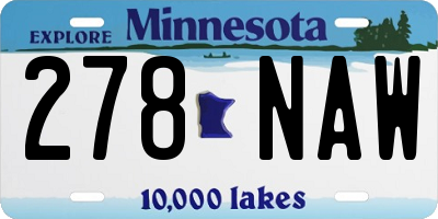 MN license plate 278NAW