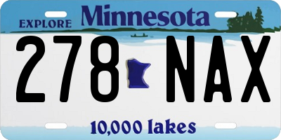 MN license plate 278NAX