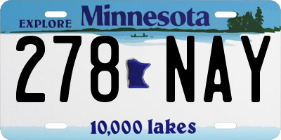 MN license plate 278NAY