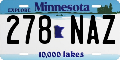 MN license plate 278NAZ