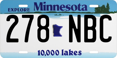 MN license plate 278NBC