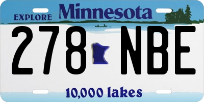 MN license plate 278NBE