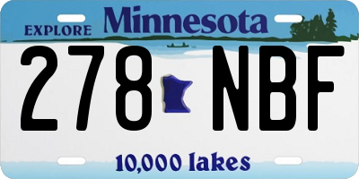 MN license plate 278NBF