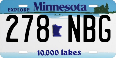 MN license plate 278NBG