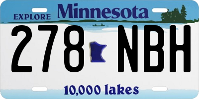 MN license plate 278NBH