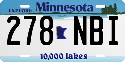 MN license plate 278NBI