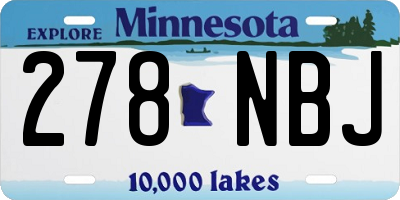 MN license plate 278NBJ