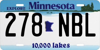 MN license plate 278NBL