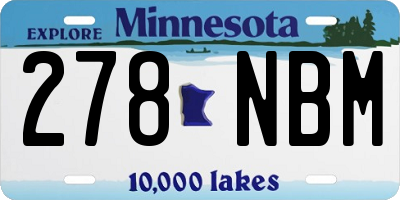 MN license plate 278NBM