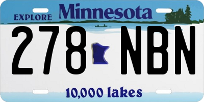MN license plate 278NBN