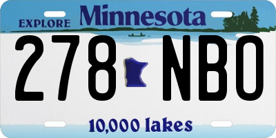 MN license plate 278NBO