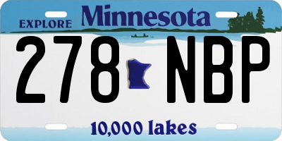 MN license plate 278NBP
