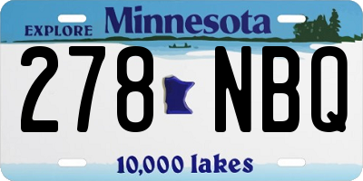 MN license plate 278NBQ