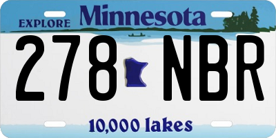 MN license plate 278NBR