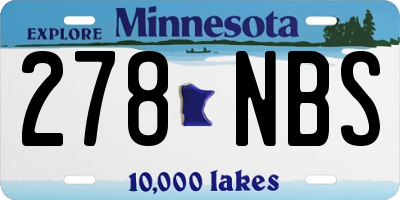 MN license plate 278NBS
