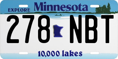 MN license plate 278NBT