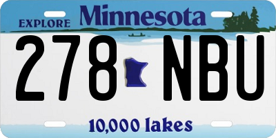 MN license plate 278NBU